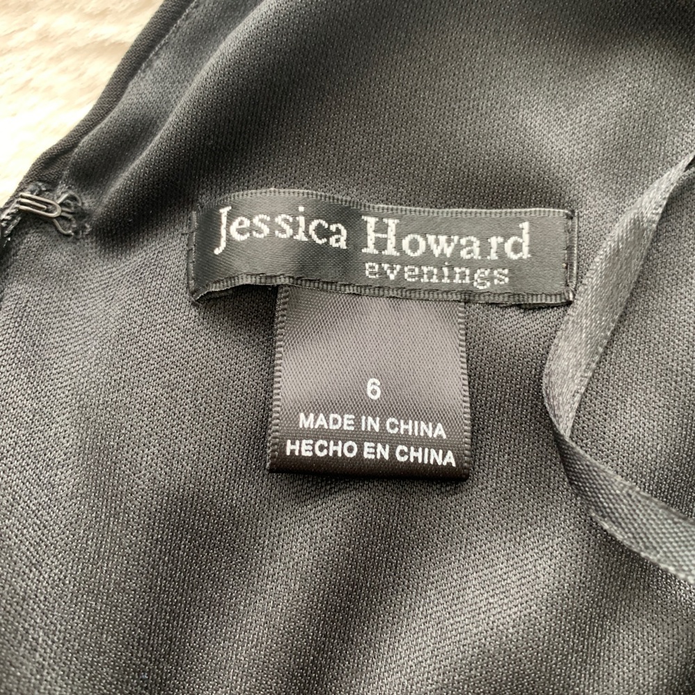 Jessica Howard Evening Black Sleeveless Dress- Size 6 - Picture 3 of 14